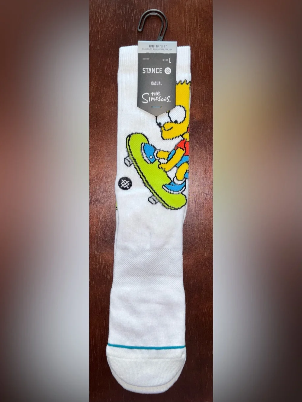 BART SIMPSON STANCE NOVELTY CREW SOCKS NWT MEN’S SHOE SIZE 9-13 - Picture 1 of 2